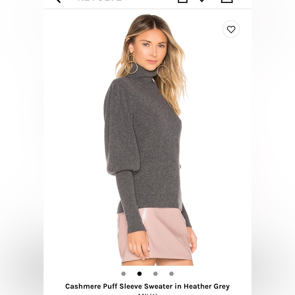 Cashmere Puff Sleeve Sweater by Milly - Picture 3 of 3